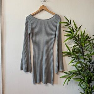 NWT Revolve More To Come Long Sleeve Sweater Ribbed Dress in Gray Sz M